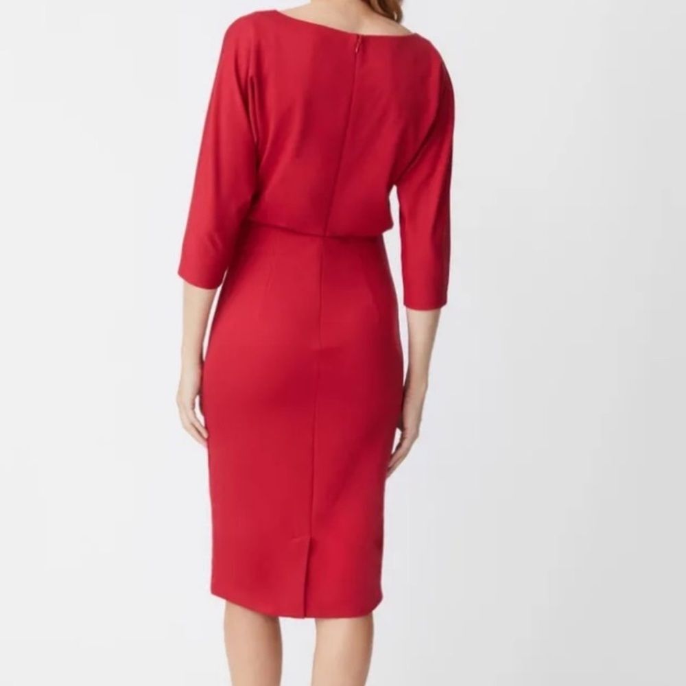 New J.MCLAUGHLIN Tinley 3/4 Sleeve Sheath Dress Size XS in Red - Picture 2 of 14